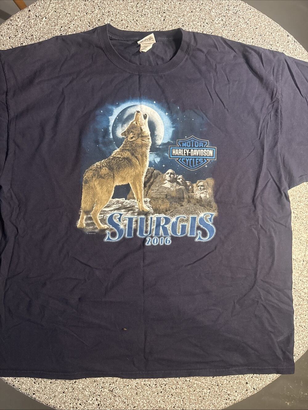 Harley Davidson Sturgis 2016 T Shirt Wolf Mount Rushmore Motorcycle Men's 3XL